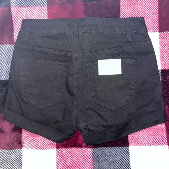 Women’s black distressed denim shorts - Picture 2 of 2